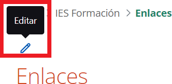 Pantalla de Enlaces