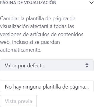 Pantalla de Página de visualización