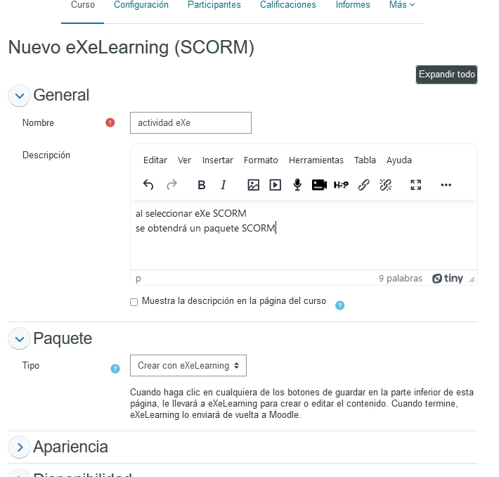 Captura del manual