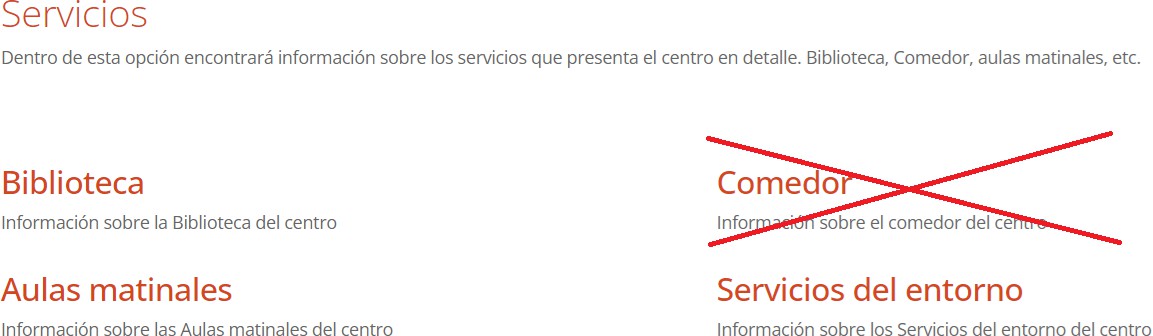 Pantalla de Menú Subhome