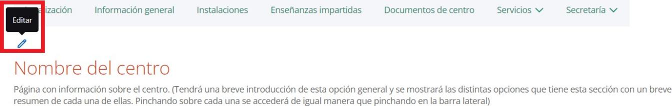 Pantalla de Centro