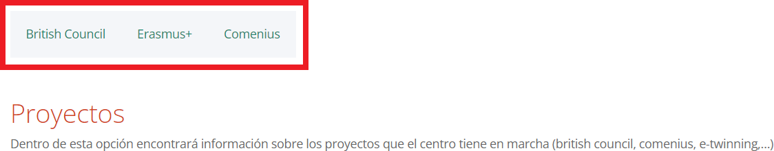 Pantalla de Proyectos
