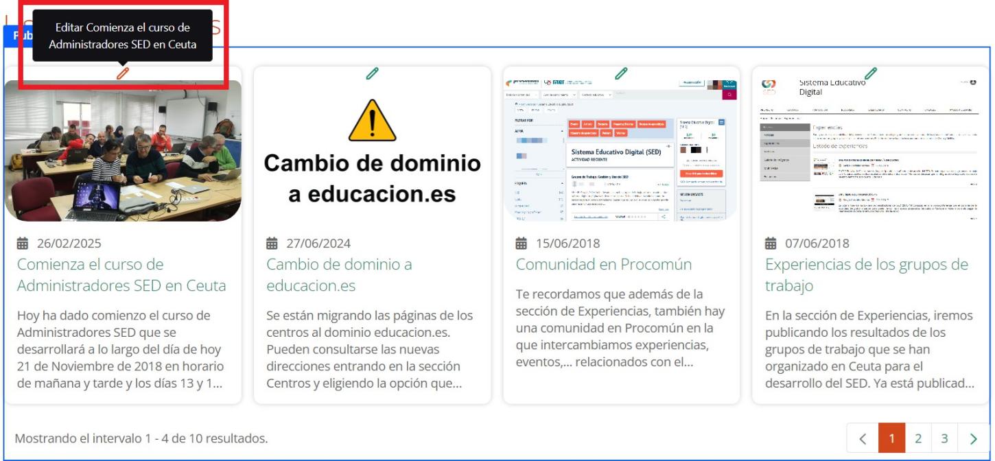 Pantalla de Noticias