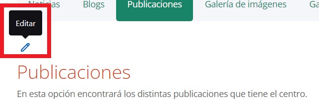 Pantalla de Publicaciones