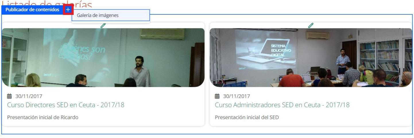 Pantalla de Galería de imágenes